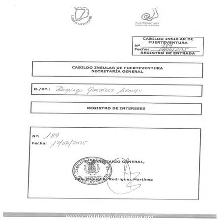 Declaración de bienes de Domingo González Arroyo