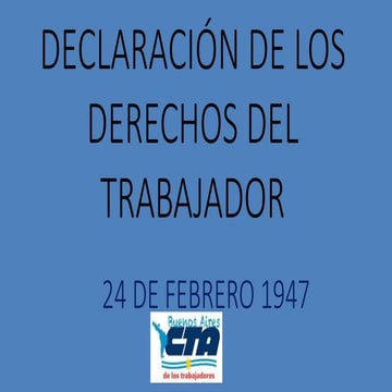 Declaración de los Derechos del Trabajador 