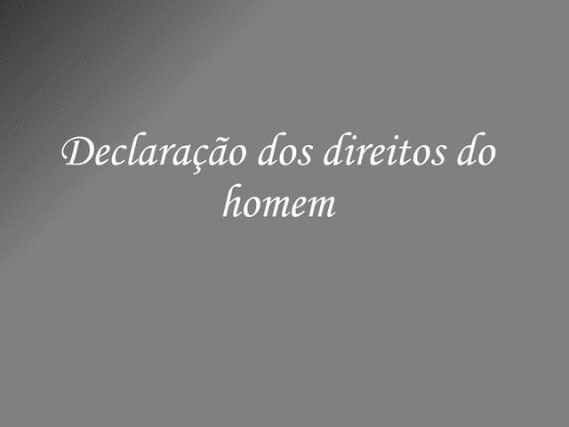 Declaração dos direitos do homem