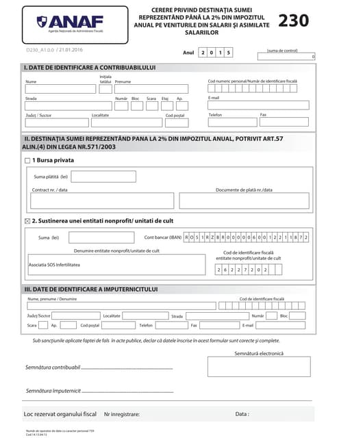 Formularul 230 | PDF