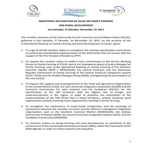 Declaration and action plan 2018