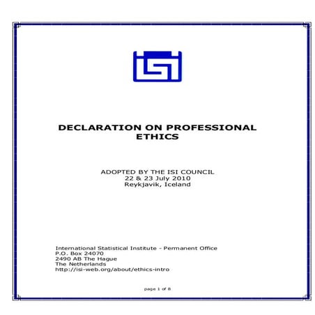 Declaration ethics | PDF