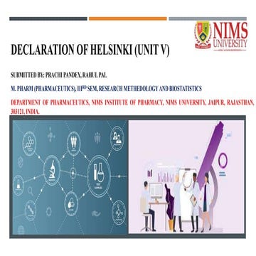 Research Methodology_UNIT_V_Declaration of Helsinki M. Pharm (IIIrd Sem.)