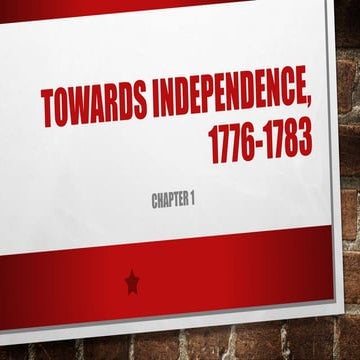 Towards Independence, 1776-1783