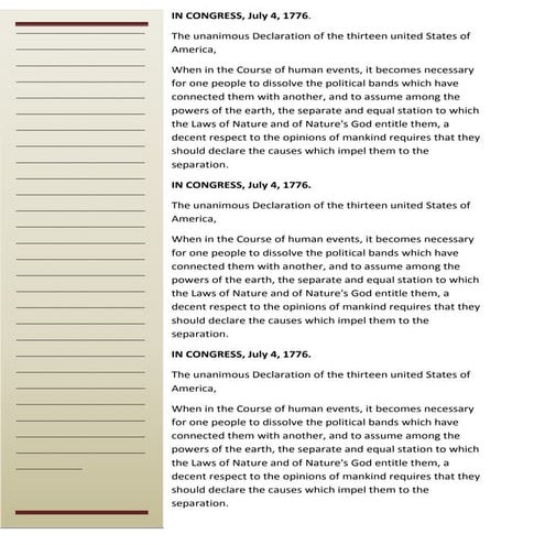 Declaration of independence analyze