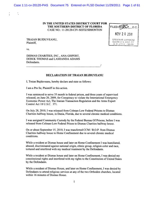 Declaration of traian bujduveanu | PDF