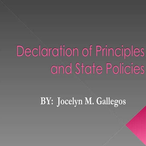 Decleration of principles state policies