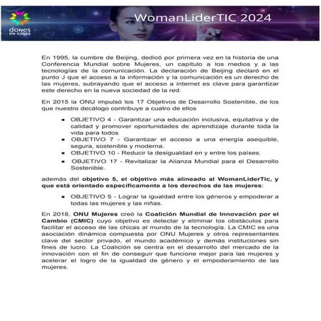 Publicación Decálogo Womanlidertic 2024.