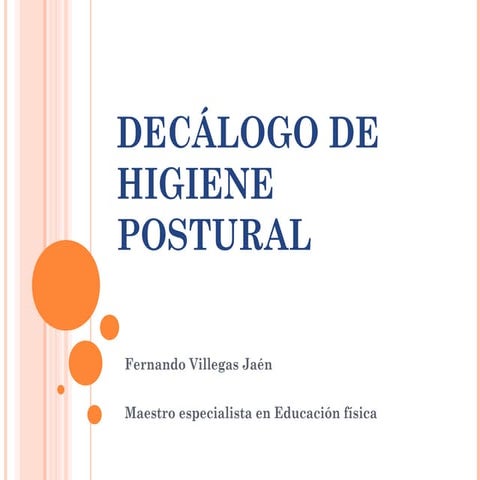 Decálogo de higiene postural