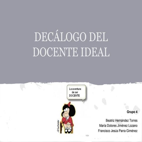 Decálogo del docente ideal.