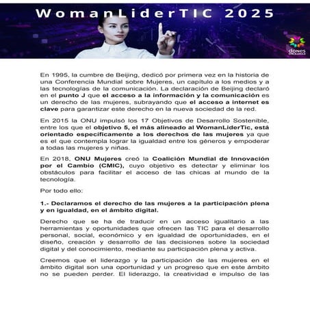 Presentación Decálogo WomanLiderTIC 2025
