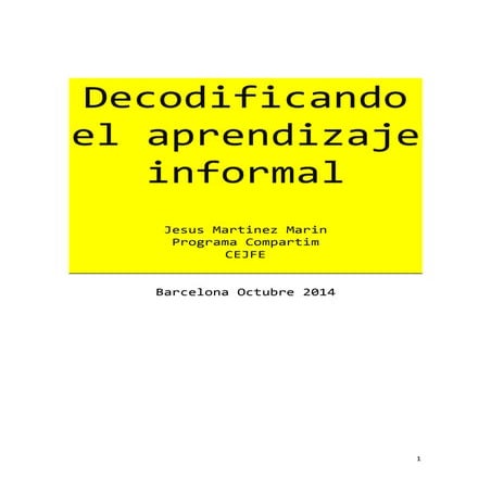Decodificando el aprendizaje informal