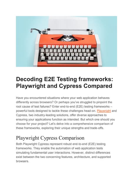 Decoding E2E Testing frameworks Playwright and Cypress Compared.pdf