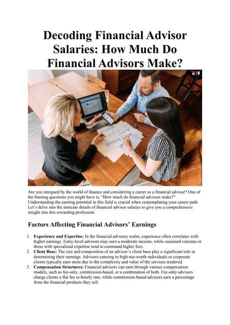 How Much Do Financial Advisors Make Per Year How Much Do Financial Advisors Make in 2024? | Enterprise Wired | PDF