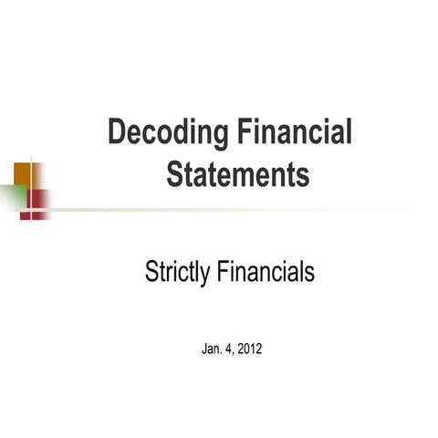 Decoding Financial Statements by Gary Trennepohl | PPT