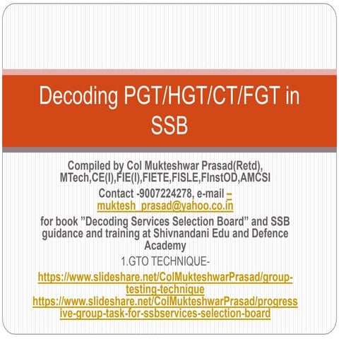 Decoding PGT HGT CT and  FGT in SSB