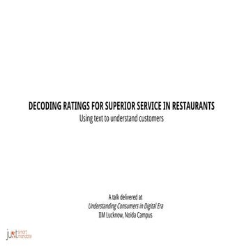 Sentiment analysis of Restaurant reviews ppt | PPTX