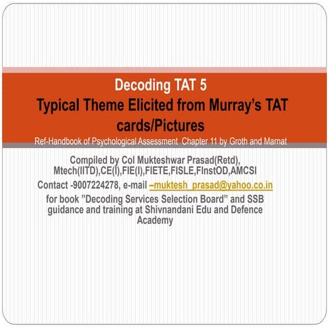 Decoding tat 5  theme elicited from murray's cards