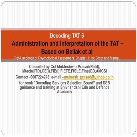 Decoding tat 6  tat interpretation based on bellak