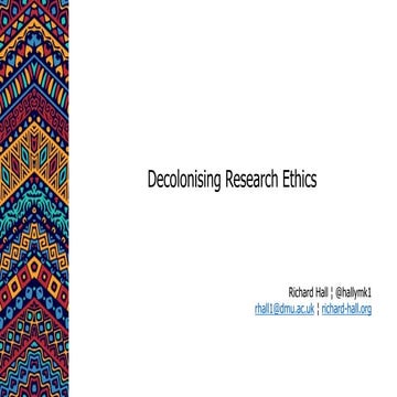 Decolonising Research Ethics