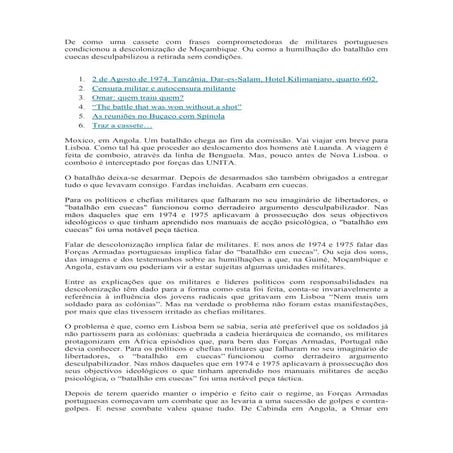 De como uma cassete com frases comprometedoras de militares portugueses condi...