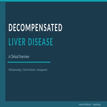 Decompensated Liver Disease Guideline, Management | PPTX