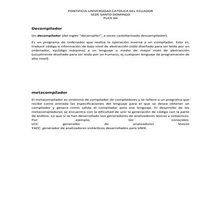 Decompilador y metacompilador