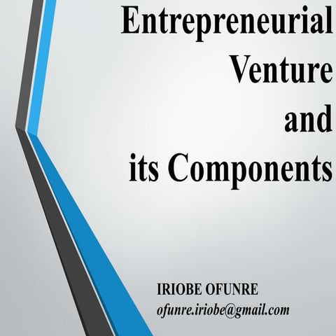 Entrepreneurial Venture and Its Components