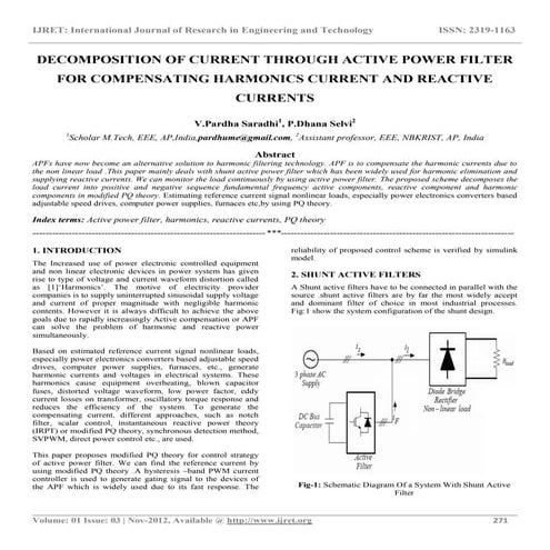 Decomposition of current through active power filter for compensating harmoni...