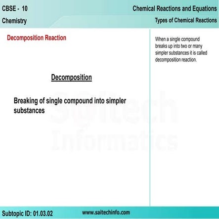 Decomposition reaction