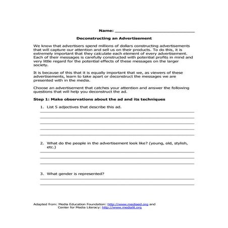 Deconstructing an ad