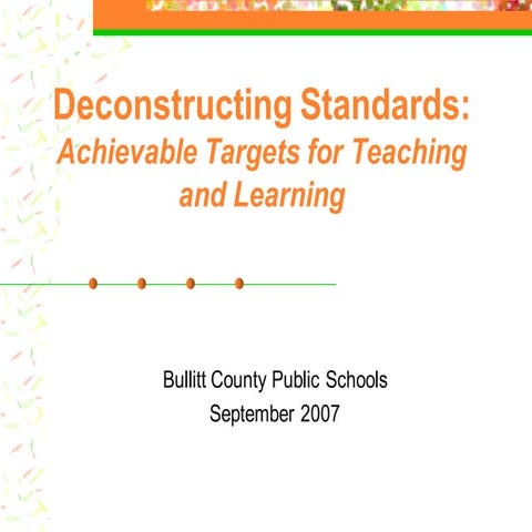 Deconstructing Standards  Learning Targets