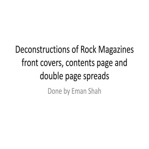 Nme contents page analysis | PPTX