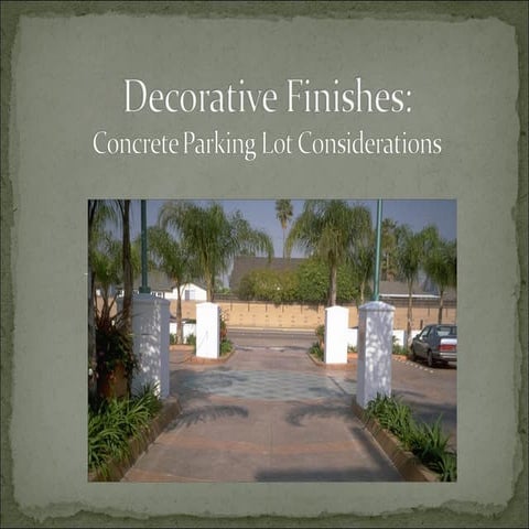 Decorative Concrete Considerations