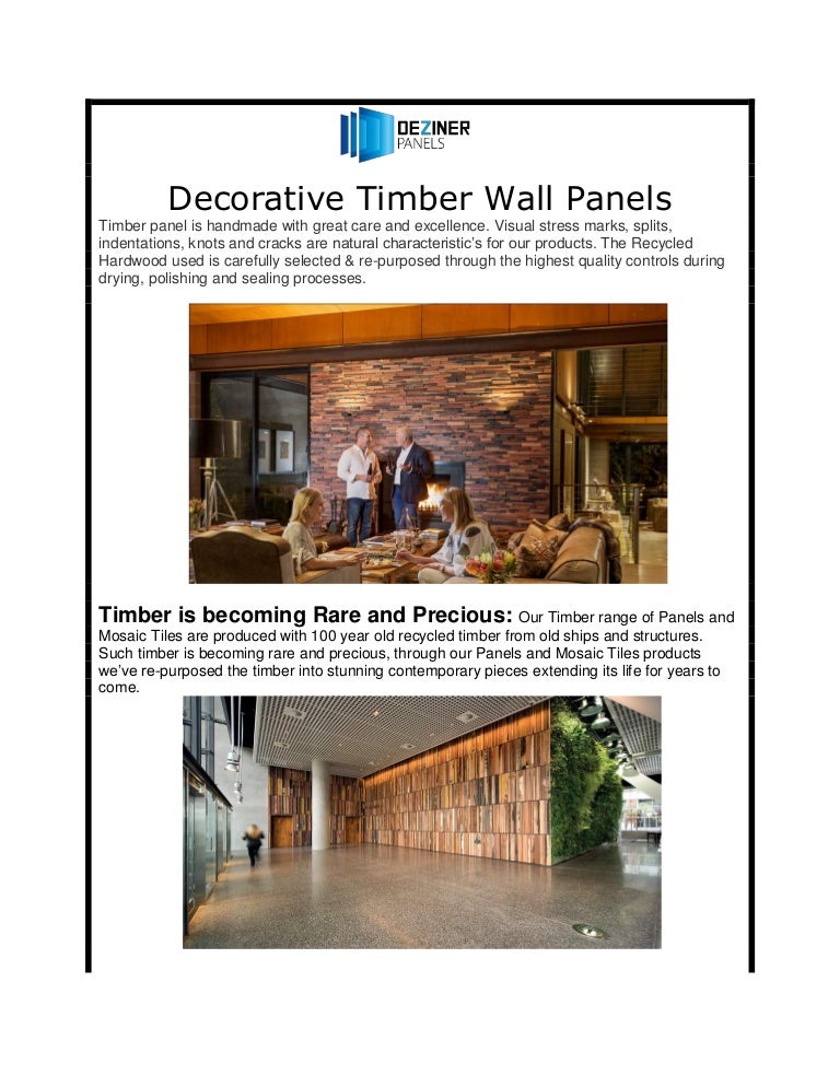 Decorative timber wall panels