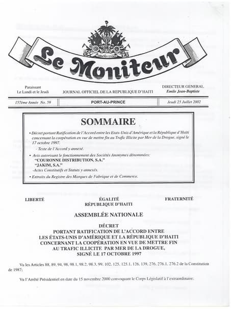 Dekrè Ekstradisyon Palmantè Konze L...