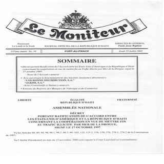 Dekrè Ekstradisyon Palmantè Konze L...