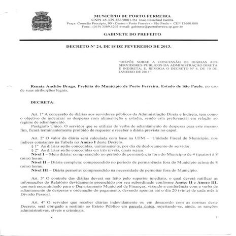 Decreto   24 - 18 de fevereiro de 2013