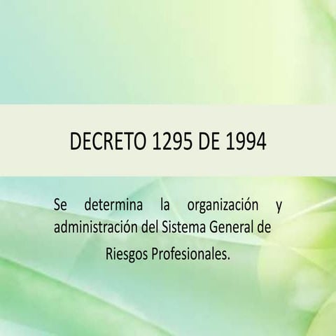 Decreto 1295 de 1994 | PPTX