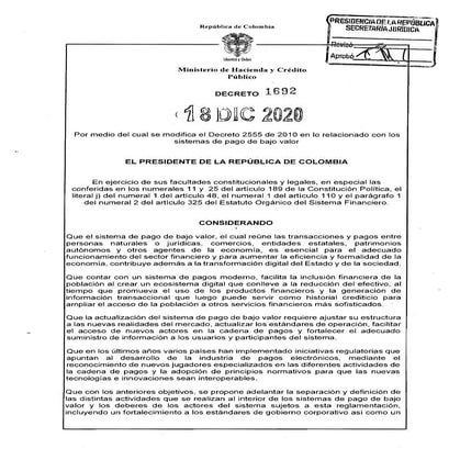 Decreto 1692 del 18 de diciembre de 2020