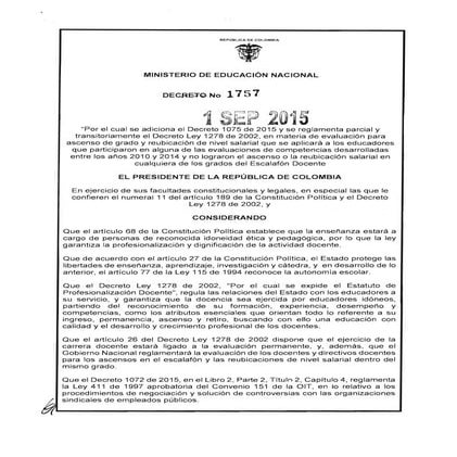 Decreto 1757 del 01 de septiembre de 2015