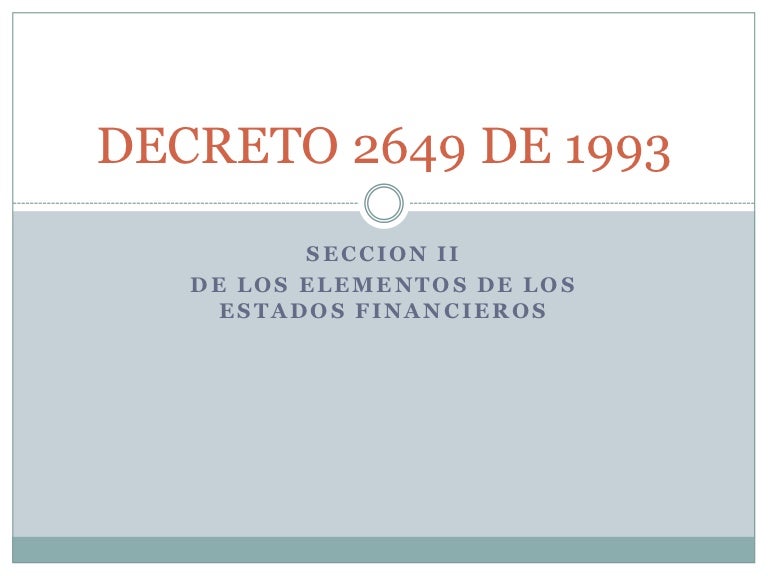 EL DECRETO 2649 DE 1993 EBOOK EL DECRETO 2649 DE 1993 EBOOK