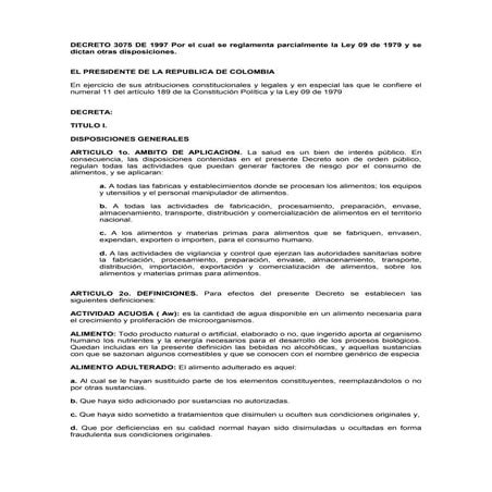 Diferencias entre la resolución 2674 de 2013 y el decreto 3075 de 1997 ...