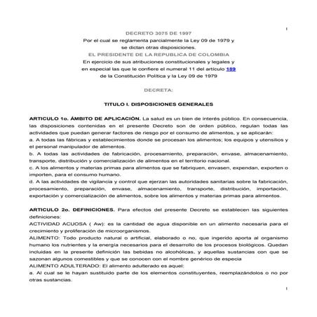 Decreto 3075 de 1997