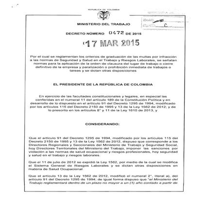 Decreto 472 del 17 de marzo de 2015