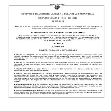 Decreto 4741 de 2005