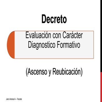 Decreto Evaluación Con Carácter Diagnostico Formativo para docente 1278