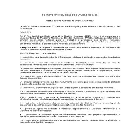 Decreto Federal   3637/00