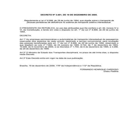 Decreto Federal   3691/00