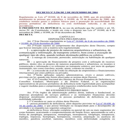 Decreto nº 5.296 de 2 de dezembro de 2004 | DOCX